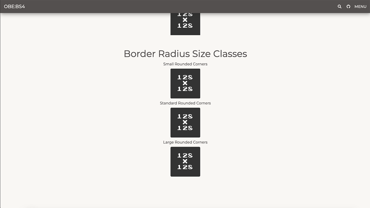 OBE:BS4 Border Radius Sizing Example Screengrab