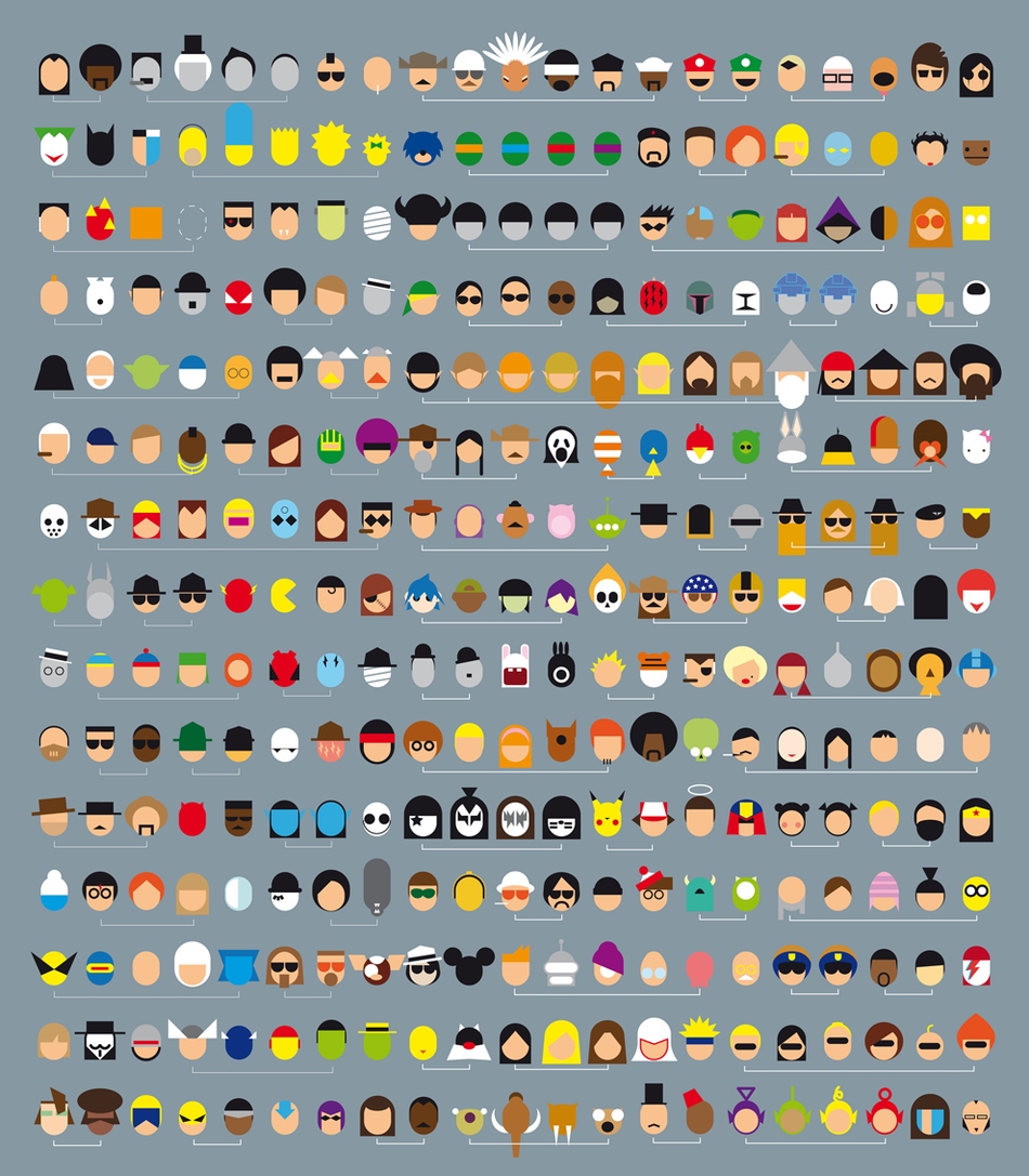 Image of full color pop culture inspired icons.