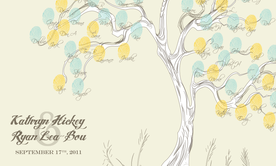 Wedding Thumbprint Tree Poster Thumbnail